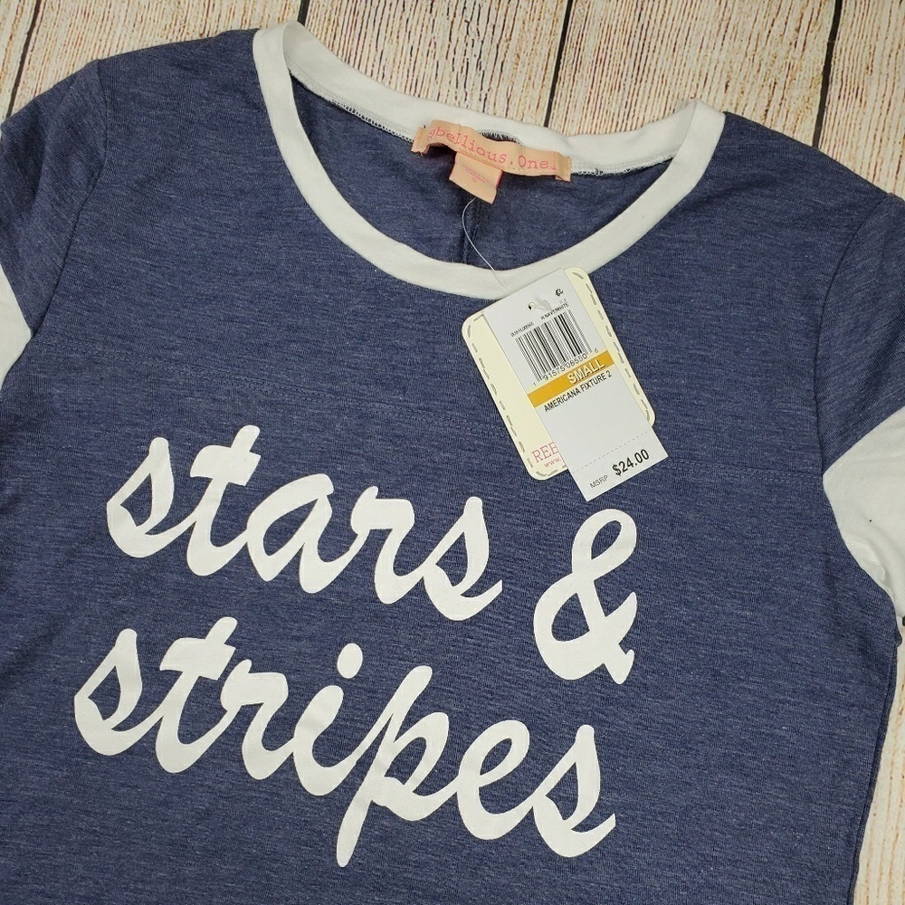 Rebellious ONE Graphic T-Shirt Top New‎ - Picture 4 of 5